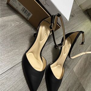Jessica Simpson Black Ankle Strap Heels
